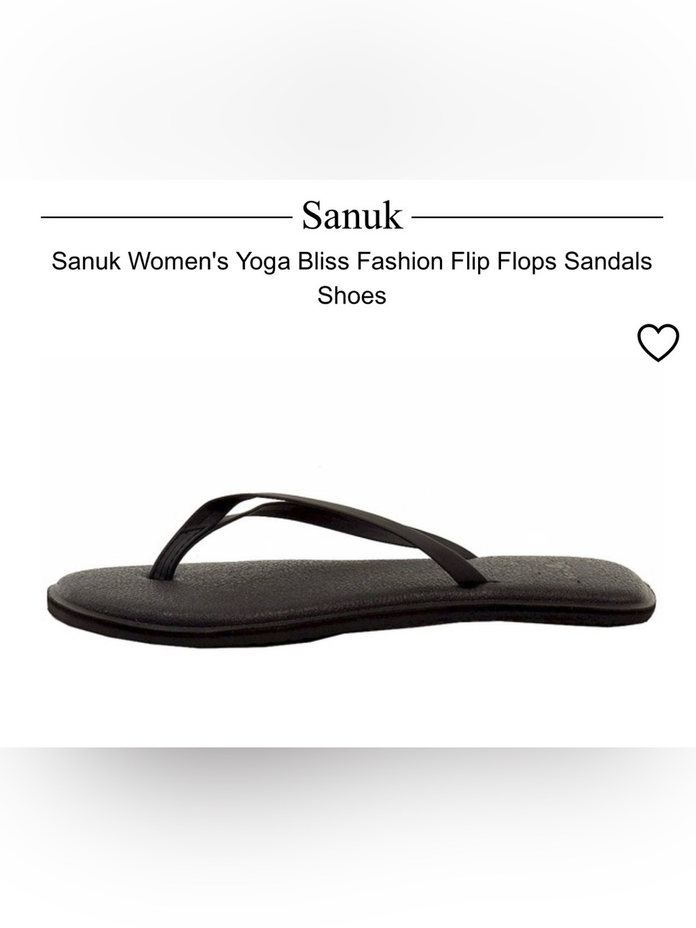 Sanuk Women's Yoga Bliss Black Flip-Flop Sandals